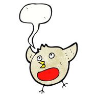 funny cartoon christmas robin with speech bubble N12