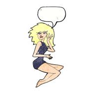 cartoon sexy woman with speech bubble N21