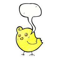 cartoon bird with speech bubble N279