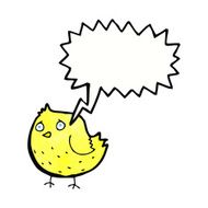 cartoon bird with speech bubble N280