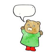 funny cartoon bear with speech bubble N50