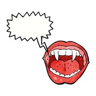 cartoon vampire mouth with speech bubble N27