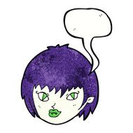 cartoon vampire girl face with speech bubble N11