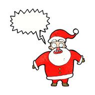 cartoon shocked santa claus with speech bubble N11