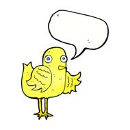 cartoon bird waving wing with speech bubble N11