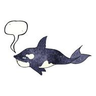 cartoon killer whale with speech bubble N11