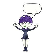 cartoon vampire girl with speech bubble N234