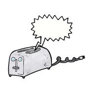 cartoon toaster with speech bubble N7