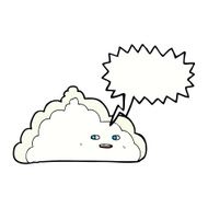cartoon cloud with speech bubble N19