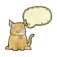 cartoon dog sticking out tongue with speech bubble N14