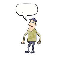 cartoon shocked man with speech bubble N111