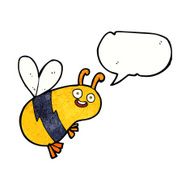 funny cartoon bee with speech bubble N19