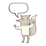 cartoon wolf with speech bubble N20