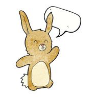 cartoon happy rabbit with speech bubble N11
