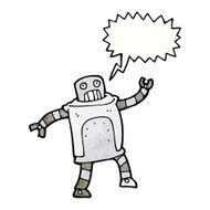 cartoon robot with speech bubble N197