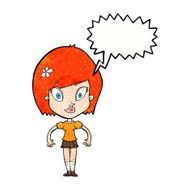 cartoon pretty woman with speech bubble N281