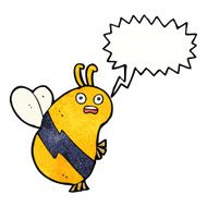 funny cartoon bee with speech bubble N20
