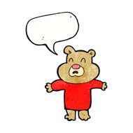 cartoon unhappy bear with speech bubble N3
