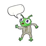 cartoon alien spaceman with speech bubble N21