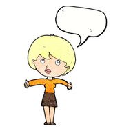 cartoon woman giving thumbs up with speech bubble N10