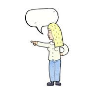cartoon woman pointing with speech bubble N218