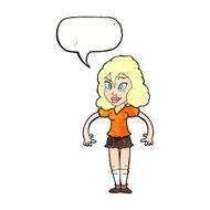 cartoon pretty woman with speech bubble N282