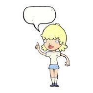 cartoon woman with idea speech bubble N253
