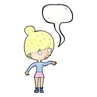 cartoon surprised woman with speech bubble N252