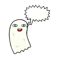 funny cartoon ghost with speech bubble N91
