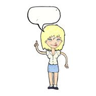 cartoon woman with idea speech bubble N254
