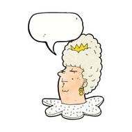 cartoon queen's head with speech bubble N11