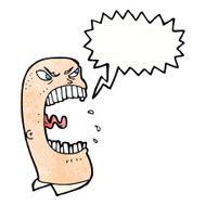 cartoon furious man shouting with speech bubble N11