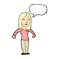 cartoon annoyed woman with speech bubble N191