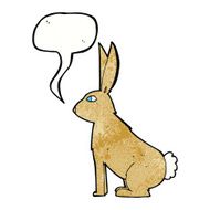 cartoon rabbit with speech bubble N92