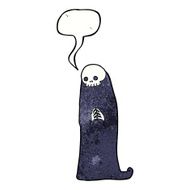 cartoon halloween ghoul with speech bubble N10