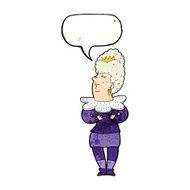 cartoon aristocratic woman with speech bubble N11