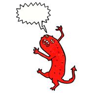 cartoon little monster with speech bubble N31