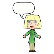 cartoon happy woman with speech bubble N264