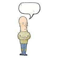 cartoon funny bald man with speech bubble N11