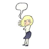 cartoon woman making photo face with speech bubble N11