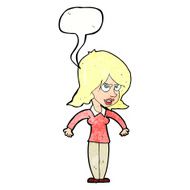 cartoon mean woman with speech bubble N11