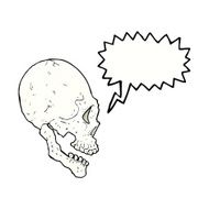 skull illustration with speech bubble N6