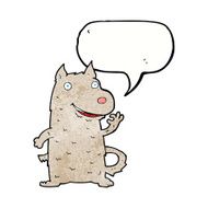 cartoon happy dog with speech bubble N84