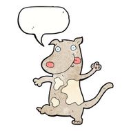 cartoon happy dog with speech bubble N85