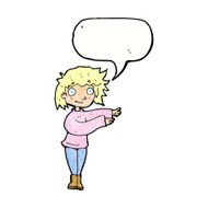 cartoon dancing woman with speech bubble N54