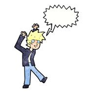 cartoon excited boy with speech bubble N151