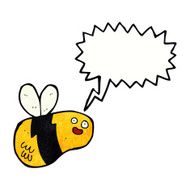 cartoon bee with speech bubble N30
