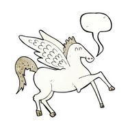 cartoon pegasus with speech bubble N5