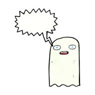funny cartoon ghost with speech bubble N93