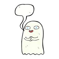 funny cartoon ghost with speech bubble N94